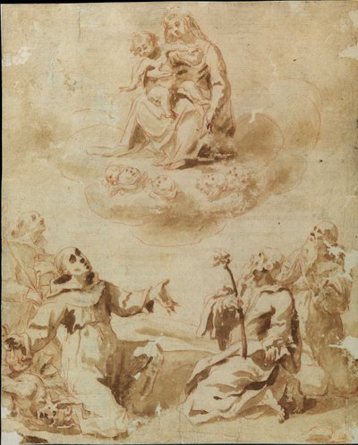 تعشق مادونا والطفل أربعة قديسين بواسطة لورينزو ساباتيني